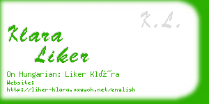 klara liker business card